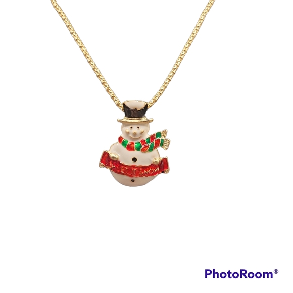NWT-Betsey Johnson Let It Snow ❄️ Snowman Necklace - Picture 2 of 6